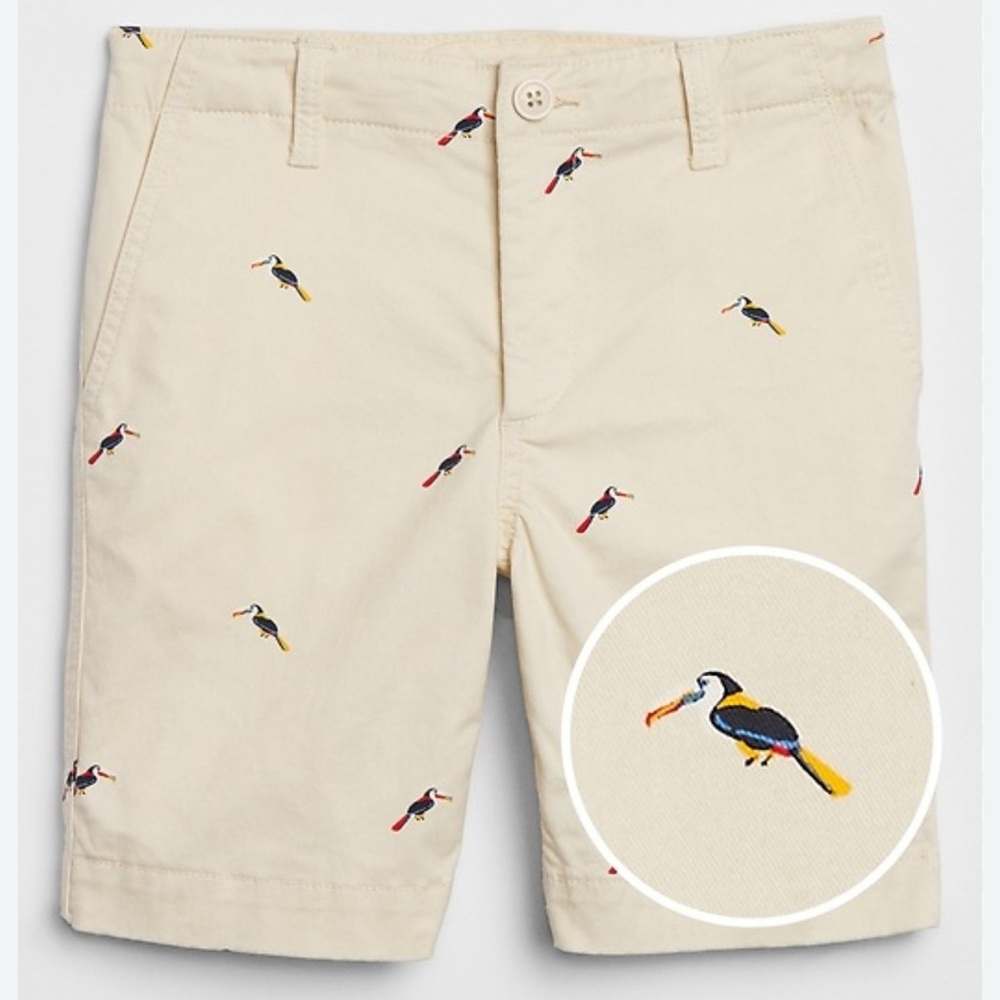 GAP KIDS - Khaki Twill Shirts with Toucan Bird print Boys Size 12